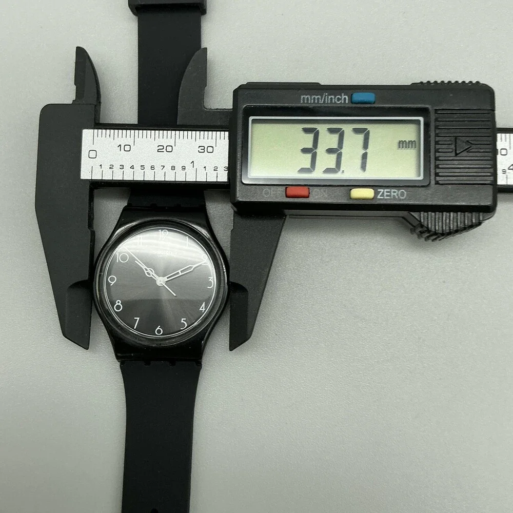 Swatch 1920 Mens Watch 34mm Black Dial Retro GB275 Swiss Analog New Battery